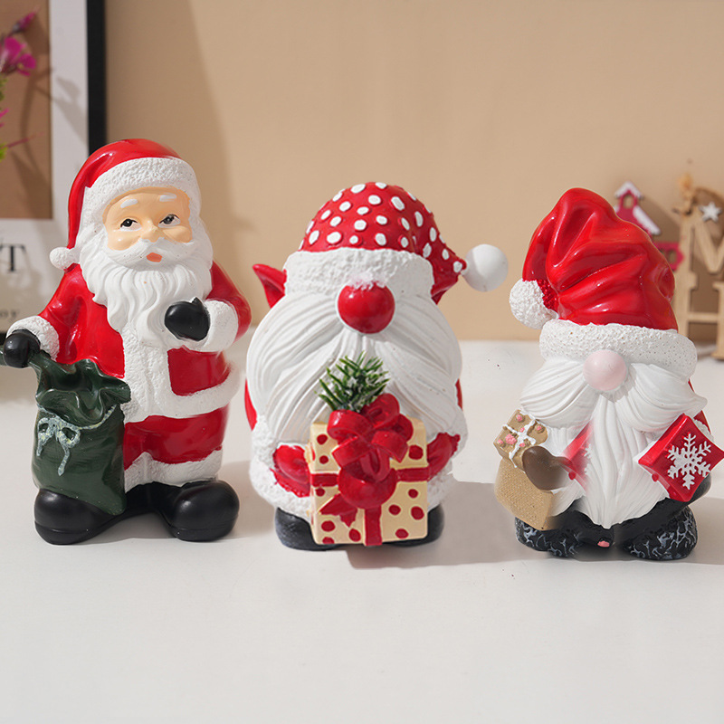 Vintage Collectible Santa - عيد الميلاد سانتا الراتنج زخرفة خمر