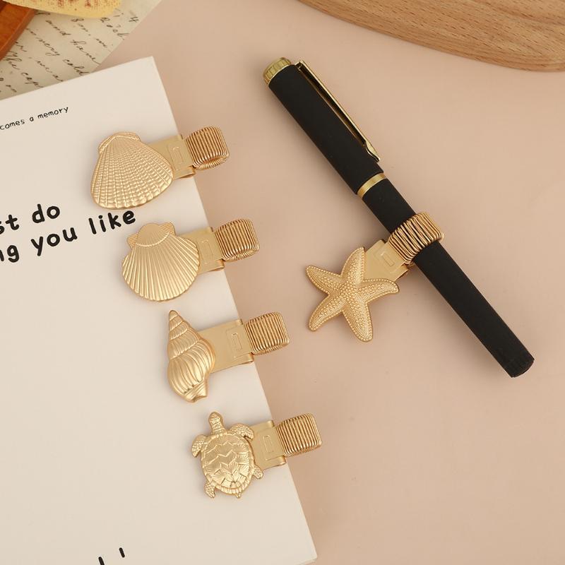 Vintage Collectible Pens - مشبك قلم معدني بتصميم سلحفاة بحرية