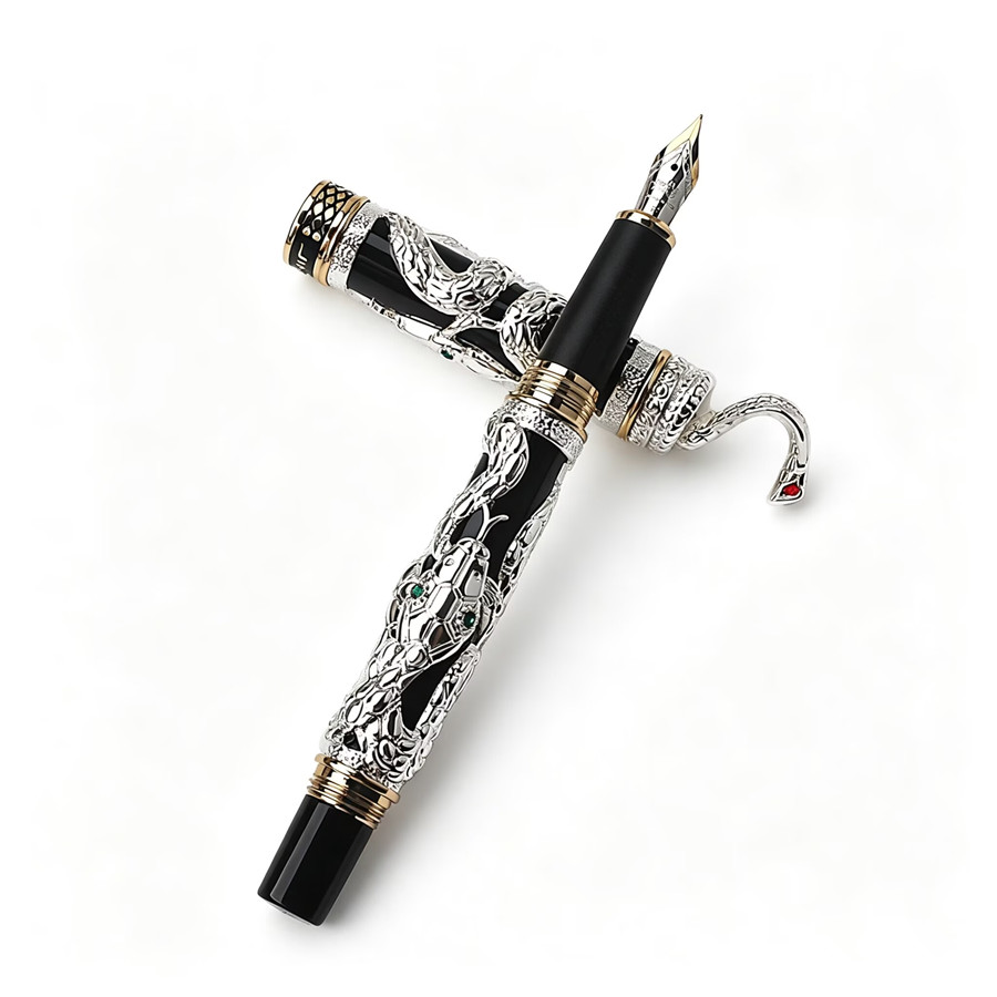 قلم حبر فاخر من جينهاو بنقش جل - مراجعة Vintage Collectible Pens وسعره