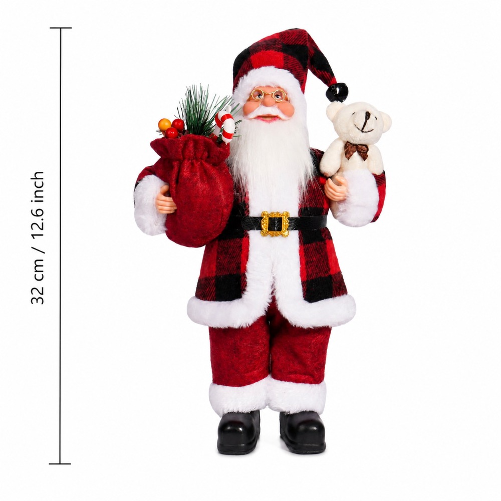 تمثال سانتا كلوز ذو نقشة مربعا - مراجعة Vintage Collectible Santa وسعره