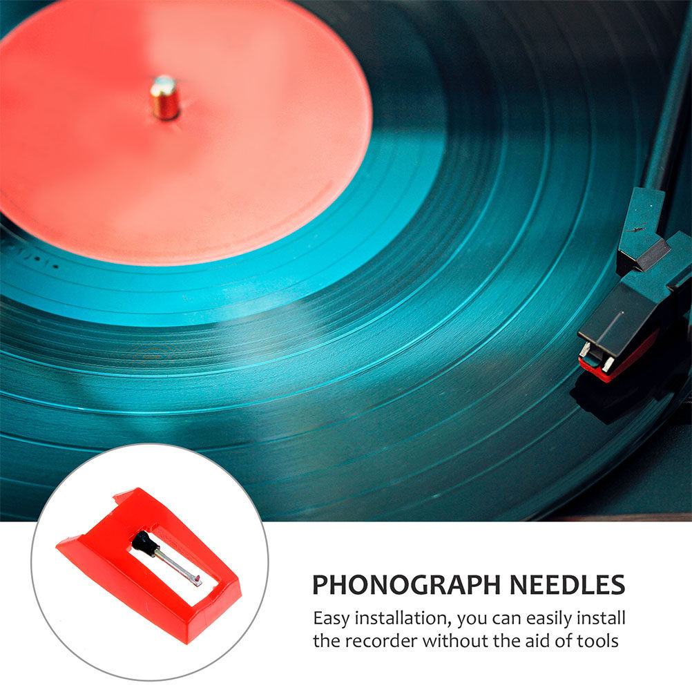 4 قطع من إبر القرص الدوار الحم - مراجعة Record Player Needle وسعره