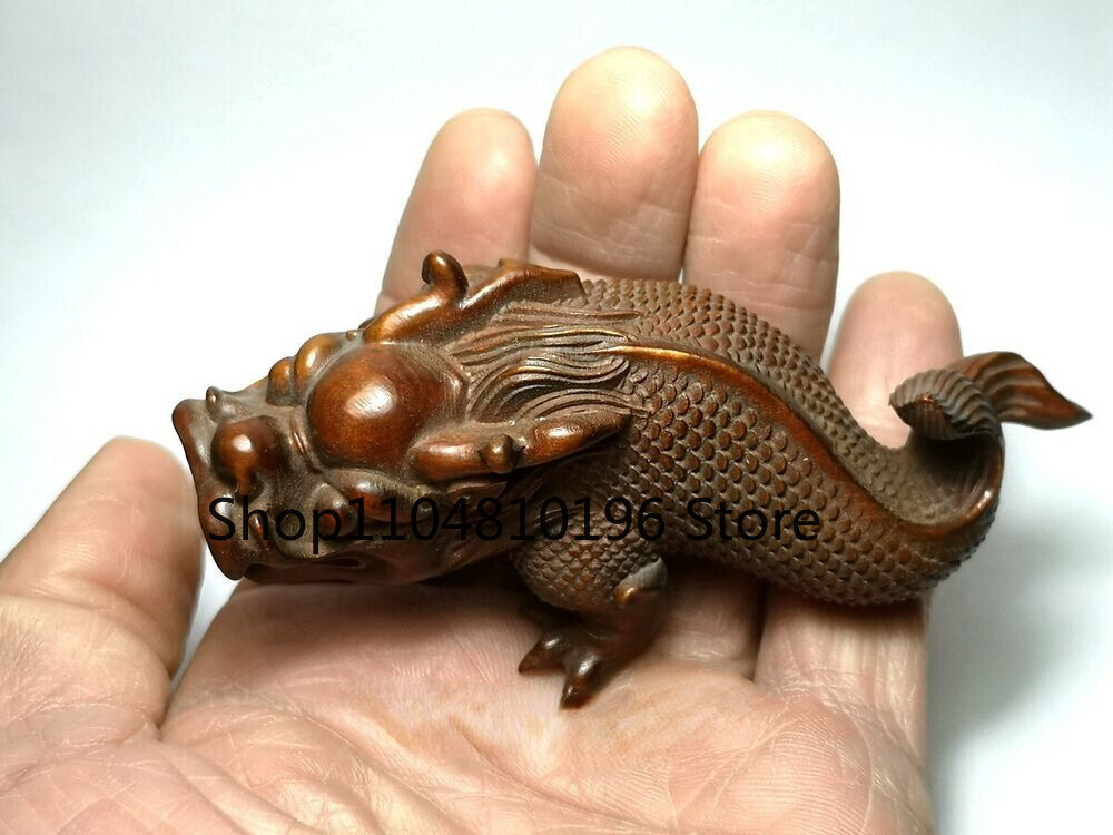 تمثال تنين منحوت يدويًا من خشب - مراجعة Vintage Collectible Figures وسعره