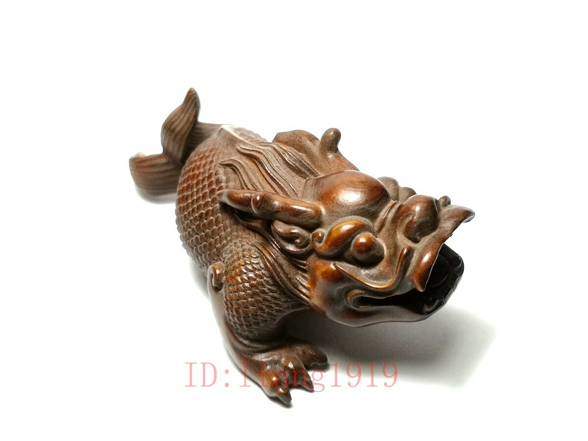 تمثال تنين منحوت يدويًا من خشب - مراجعة Vintage Collectible Figures وسعره